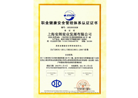 職業健康安全管理體系認證證書